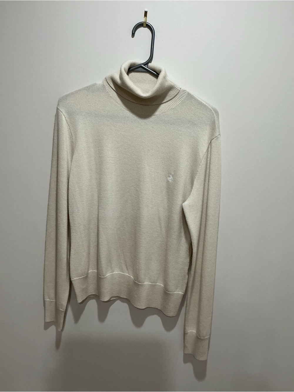 Ralph Lauren Sport Classic Cream cashmere Turtleneck Sweater size XL